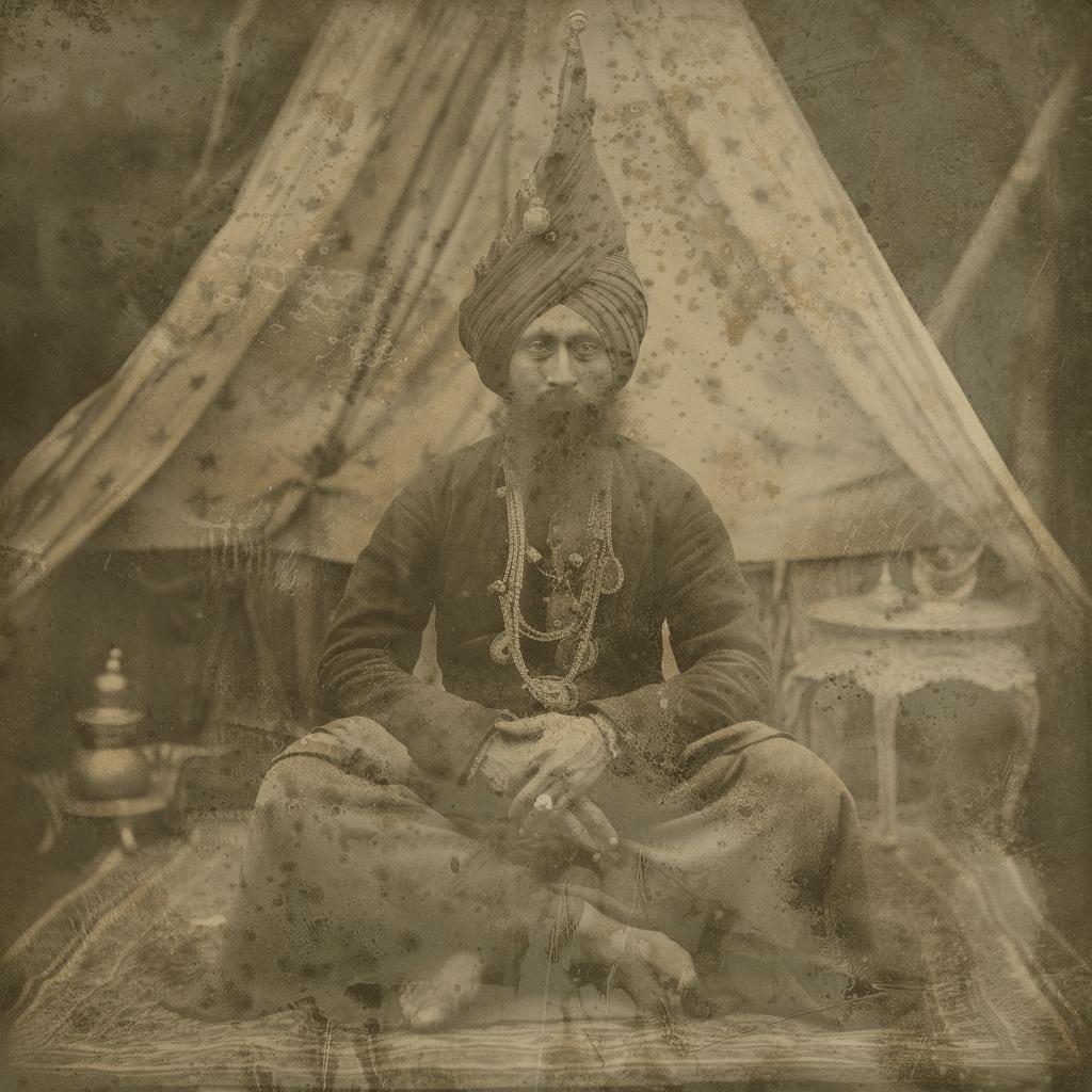 Indian Yogi Contortionist - exotic daguerreotype reproduction Framed - Photograph by FPA Francis Pavy Artist