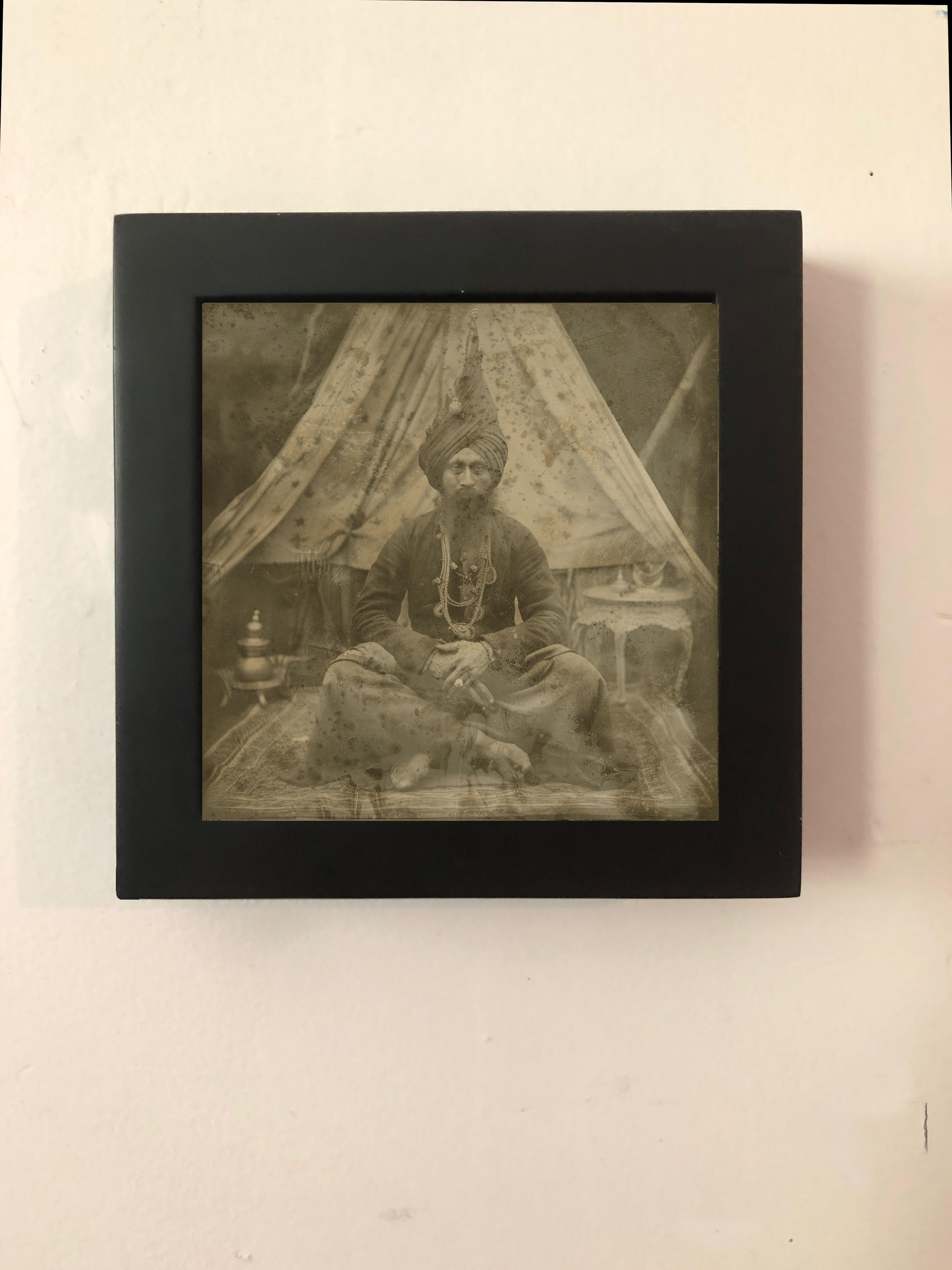 FPA Francis Pavy Artist Figurative Photograph - Indian Yogi Contortionist - exotic daguerreotype reproduction Framed