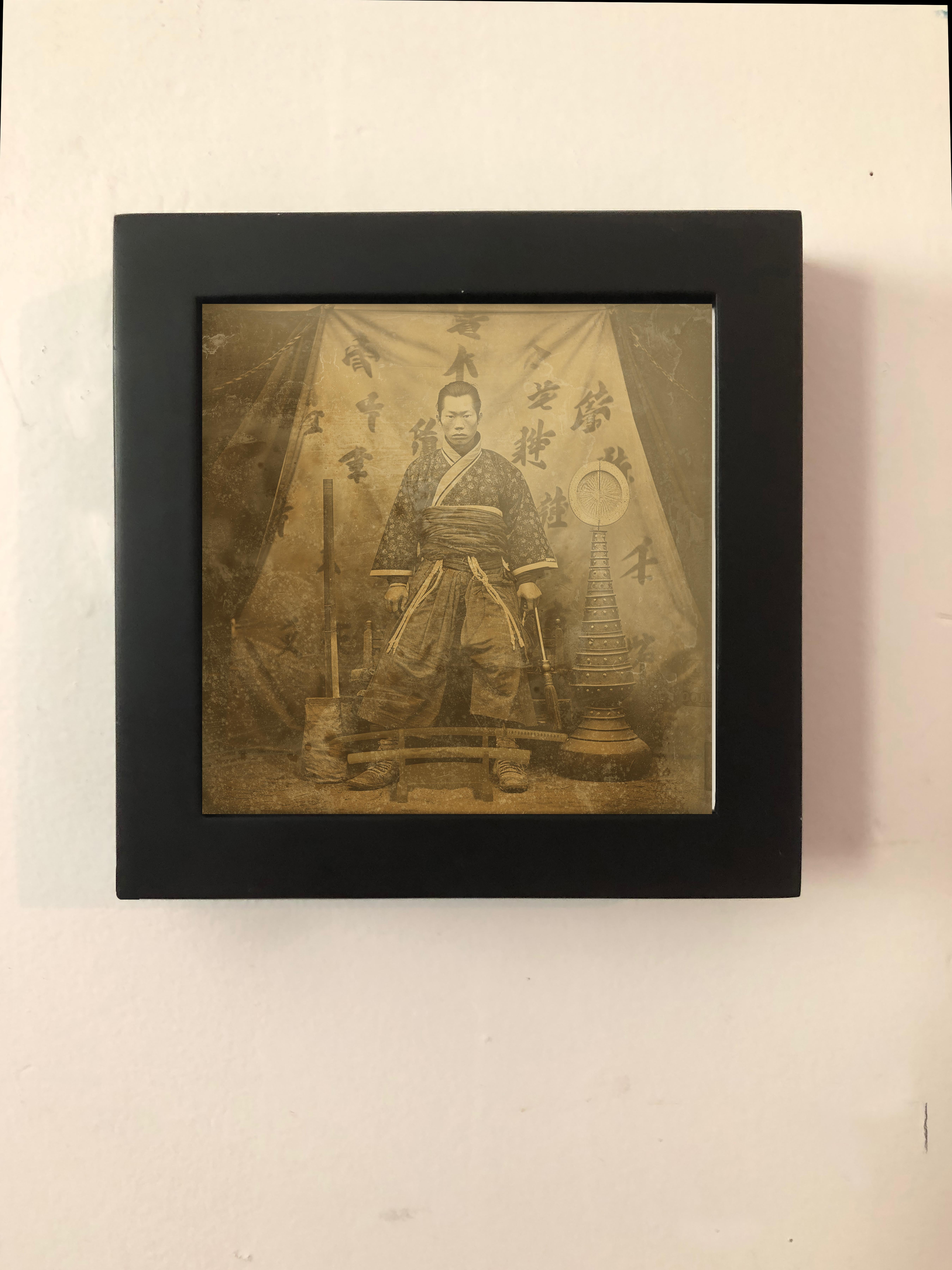 Japanese Samurai-exotic daguerreotype reproduction Framed - Surrealist Photograph by FPA Francis Pavy Artist