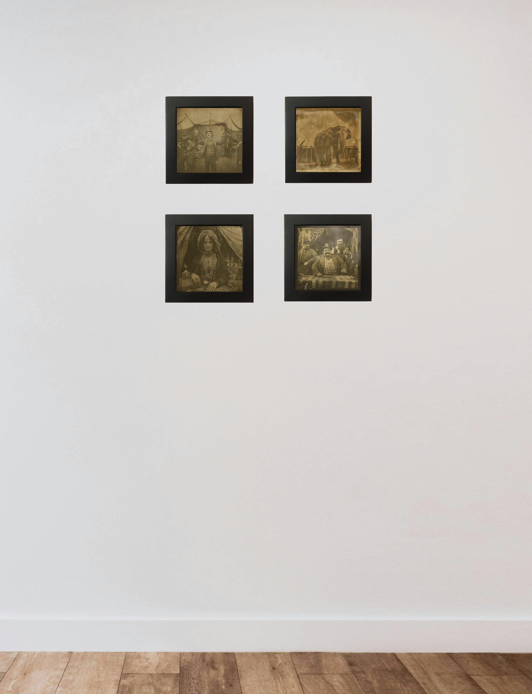 quartet of circus images  -exotic daguerreotype reproductions Framed - Photograph by FPA Francis Pavy Artist