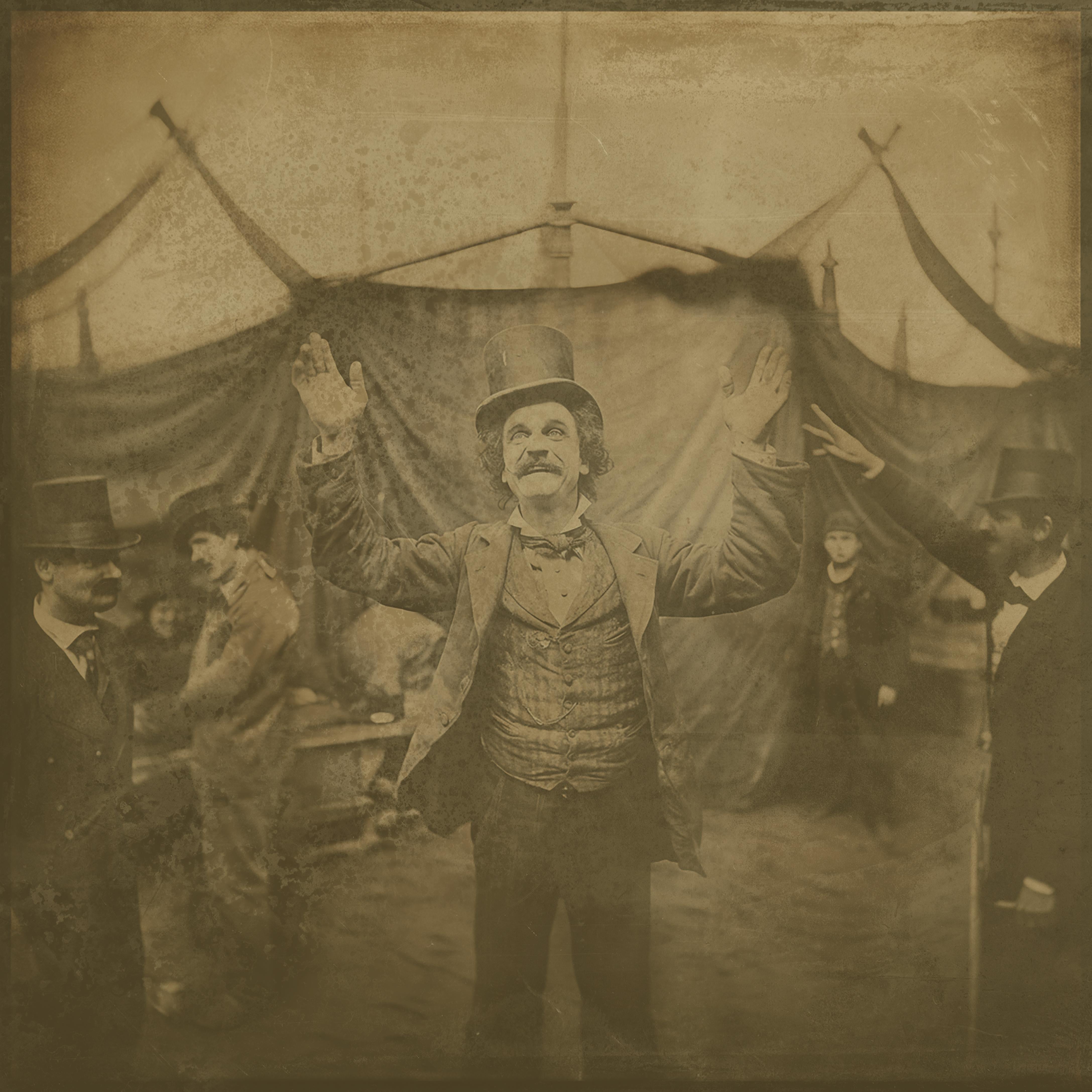 quartet of circus images  -exotic daguerreotype reproductions Framed - Surrealist Photograph by FPA Francis Pavy Artist