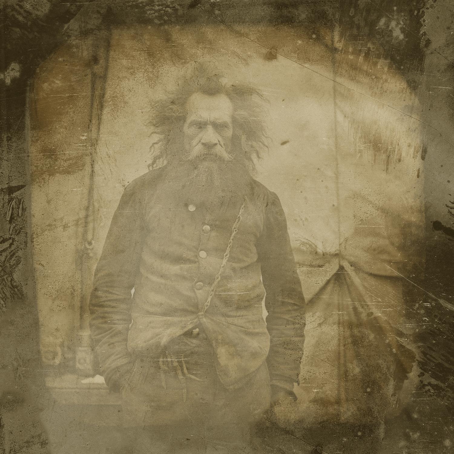 The Lion man - exotic daguerreotype reproduction Framed - Photograph by FPA Francis Pavy Artist