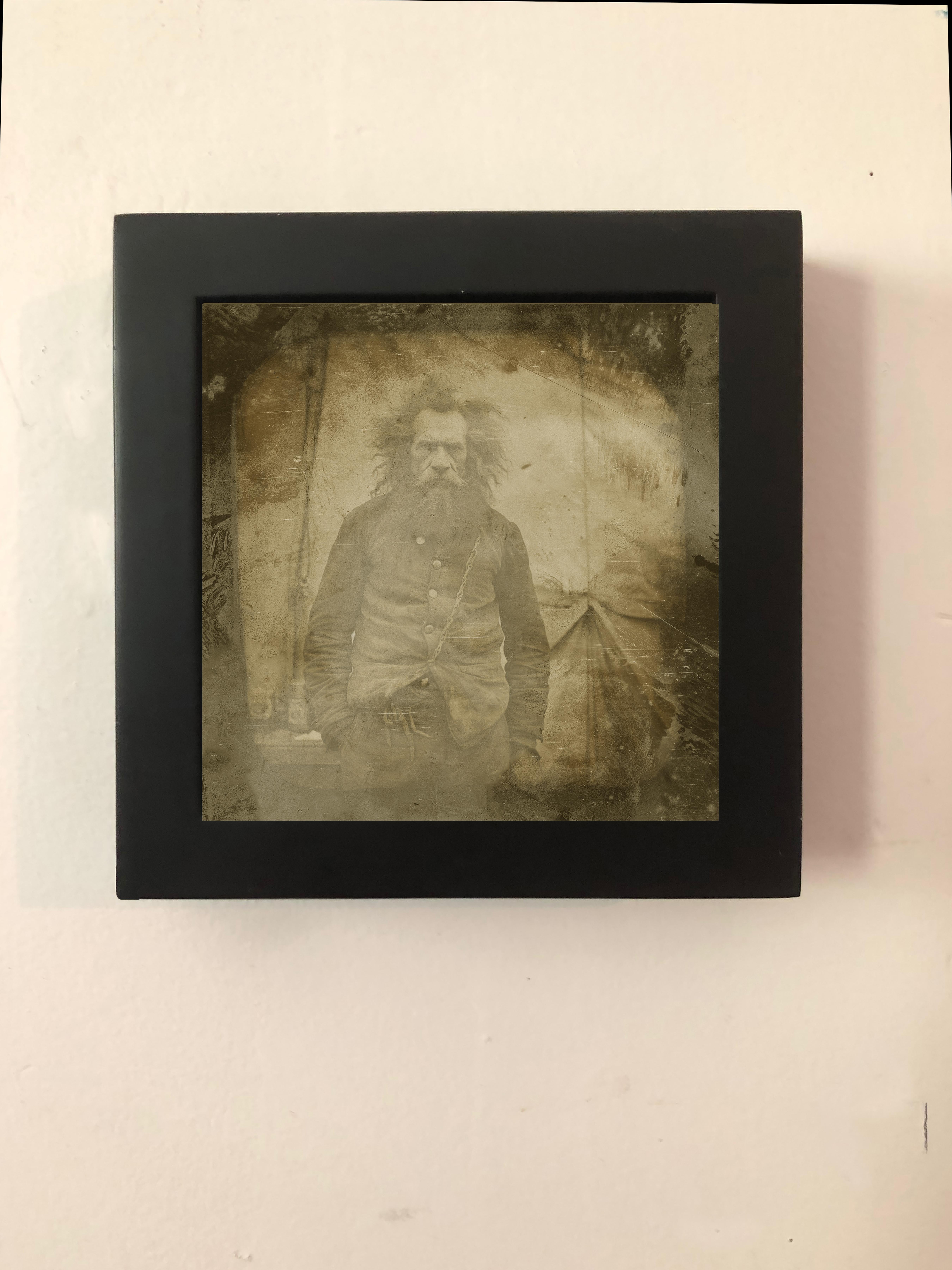 FPA Francis Pavy Artist Figurative Photograph - The Lion man - exotic daguerreotype reproduction Framed