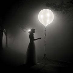 Young Woman testing her Orb Lamp -- FILM NOIR