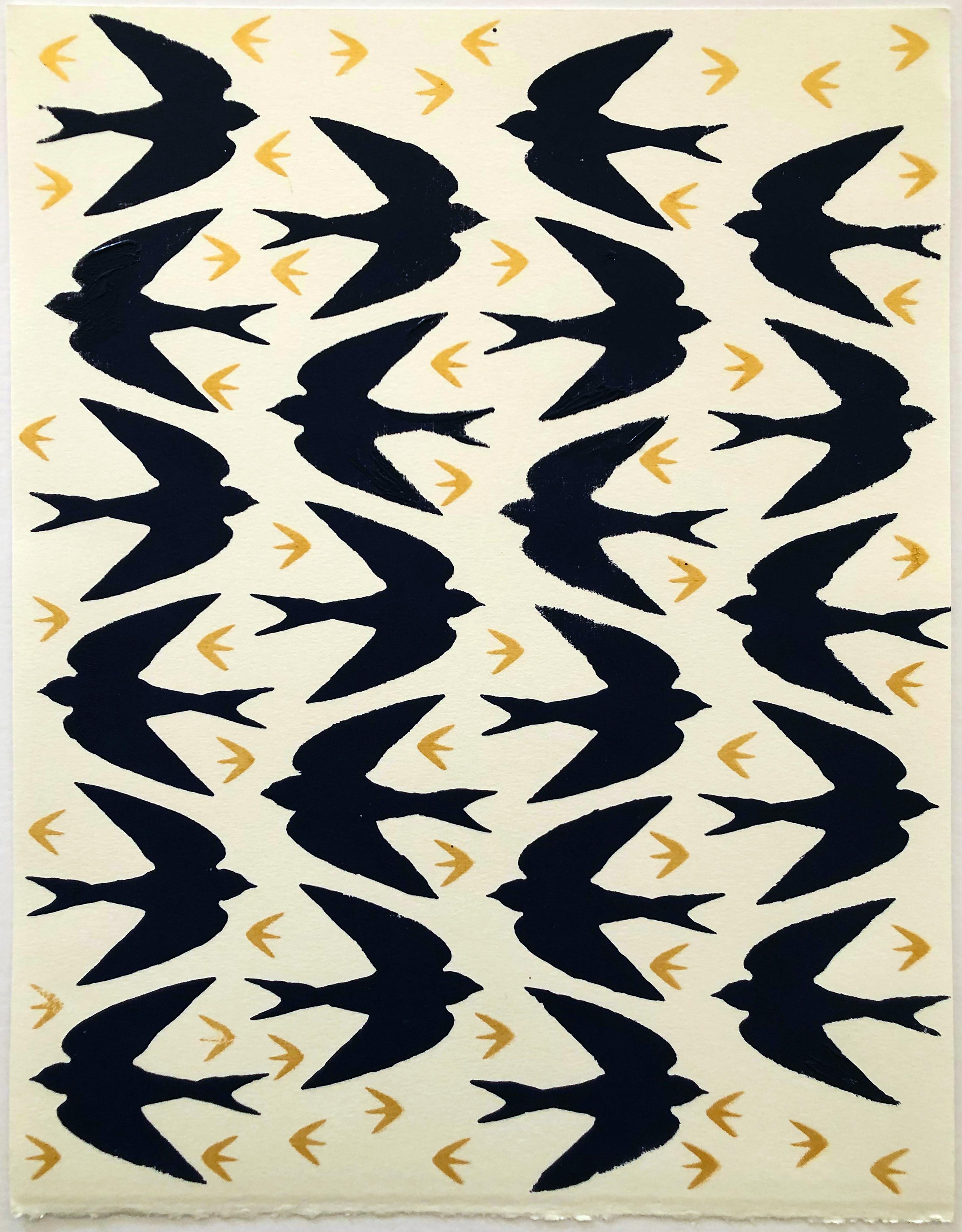Blaue Vögel  – Print von FPA Francis Pavy Artist