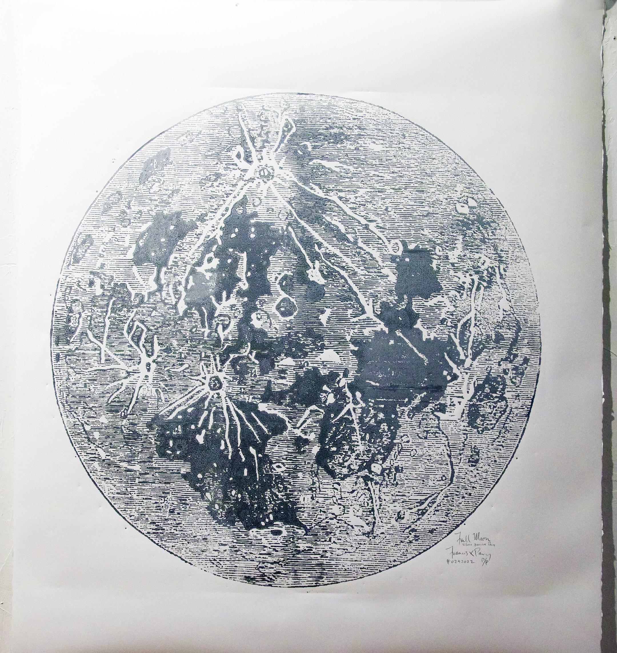 Print FPA Francis Pavy Artist - Full Moon « édition argentée » 