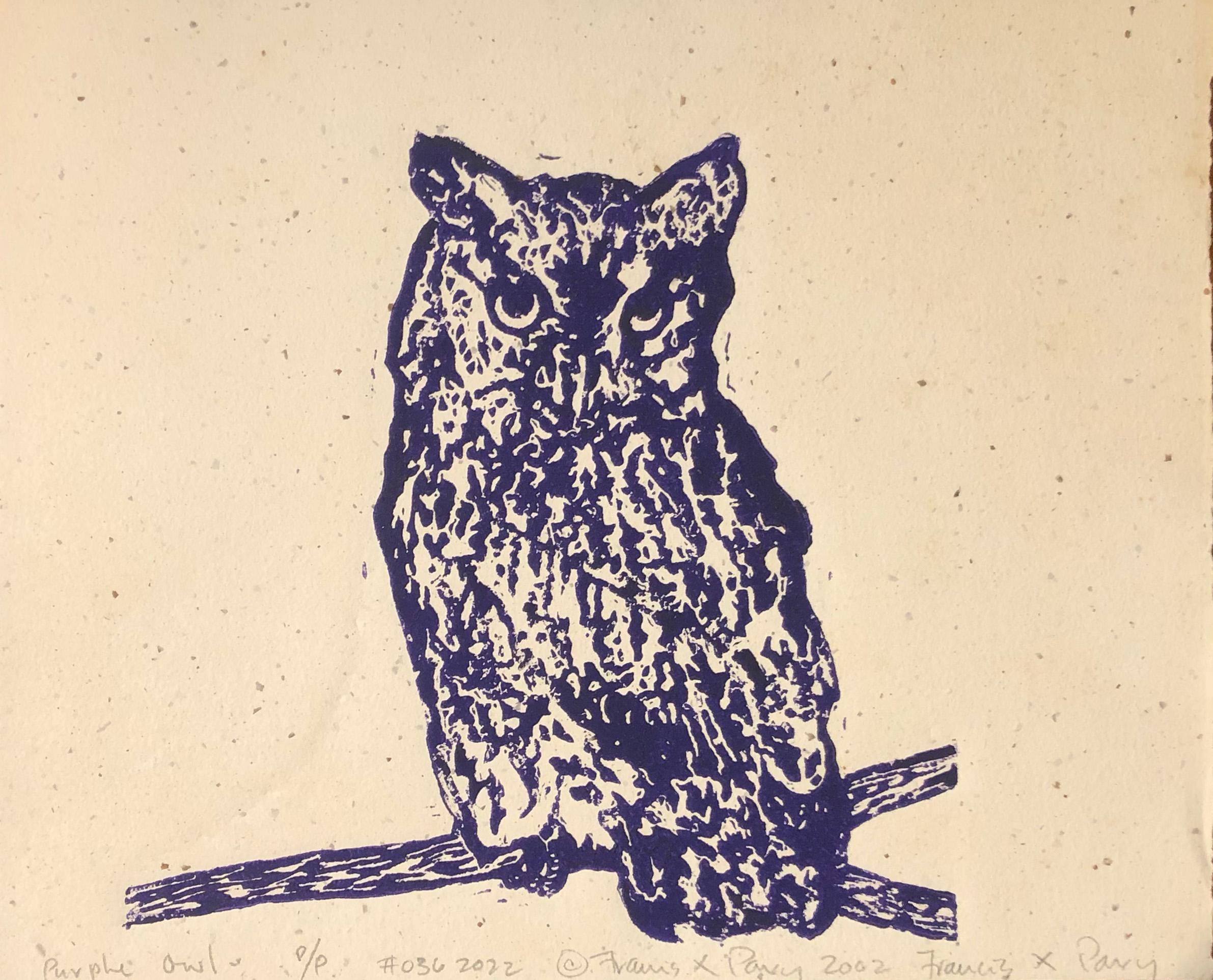 FPA Francis Pavy Artist Animal Print - Purple Owl