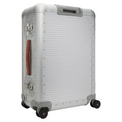 FPM MILANO Moonlight Silver Bank Spinner 68 Aluminum Suitcase, Italy