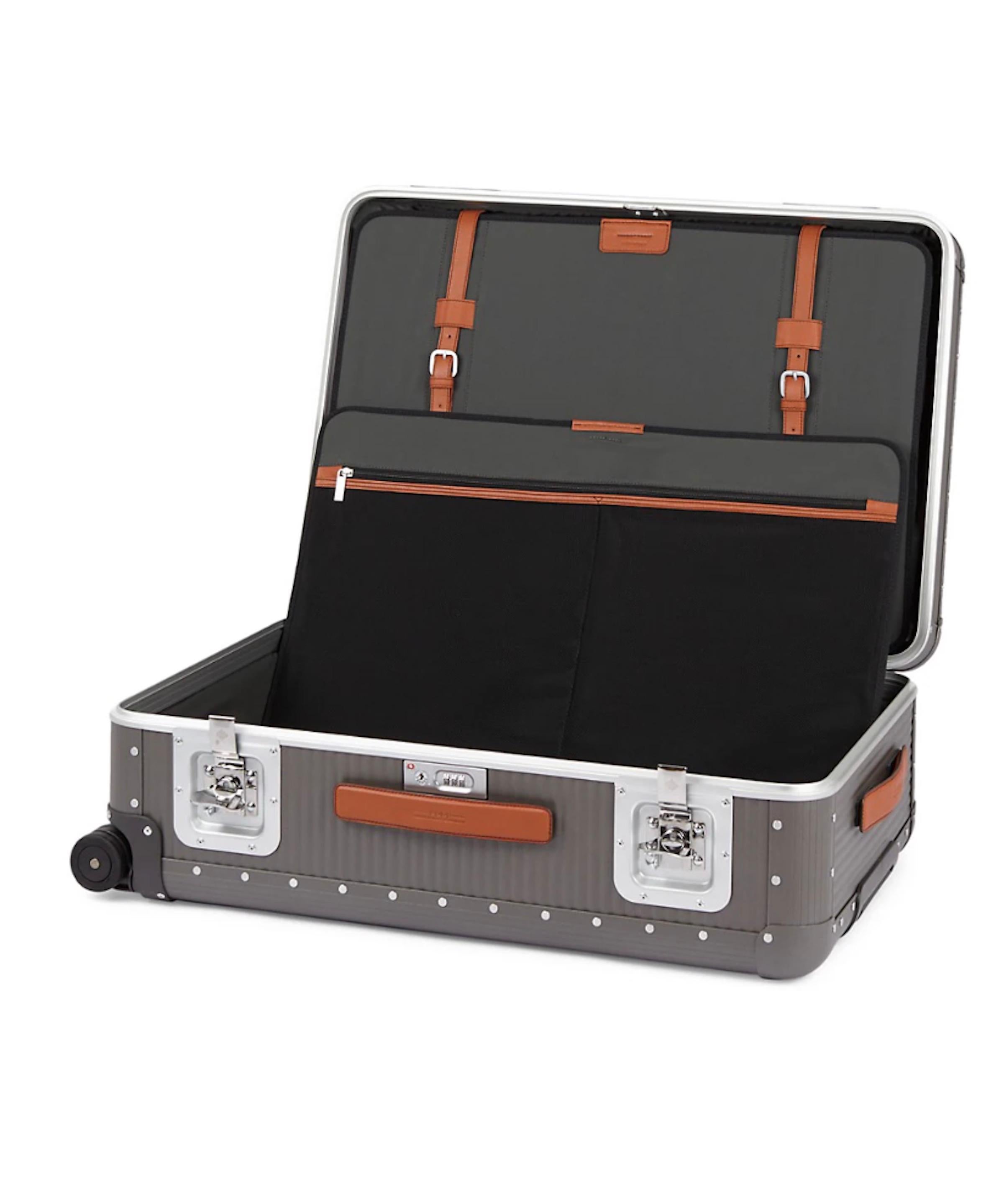 Italian FPM Milano Steel Gray Bank Spinner 76 Suitcase, Italy