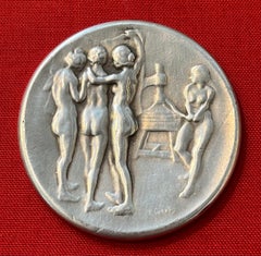 F.R. Carabin : silver plated bronze medal C. 1900