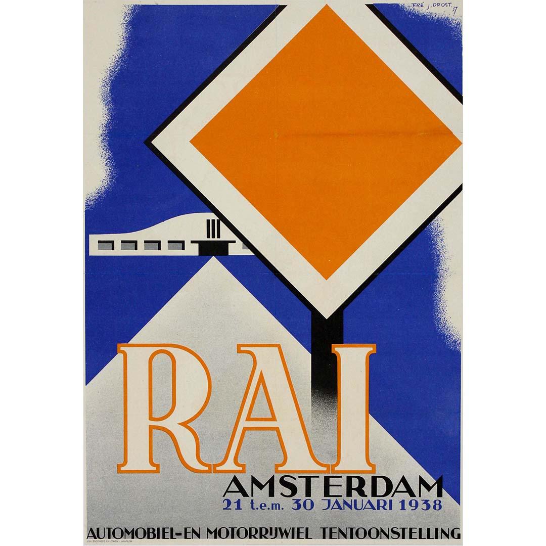 1938 original advertising poster for RAI Amsterdam - Print by Fré J. Drost