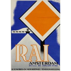 Manifesto pubblicitario originale del 1938 per la RAI di Amsterdam