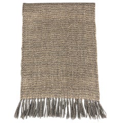 F.R. TRIPLER 
CO. Taupe 
Gray Woven Wool Blend Fringe Scarf