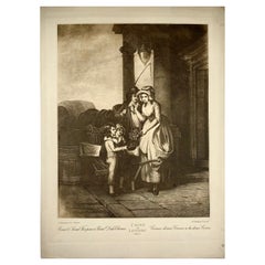 Antique Fr. Wheatley, Cries of London, Fruit Seller, Large Folio Stipple Engraving