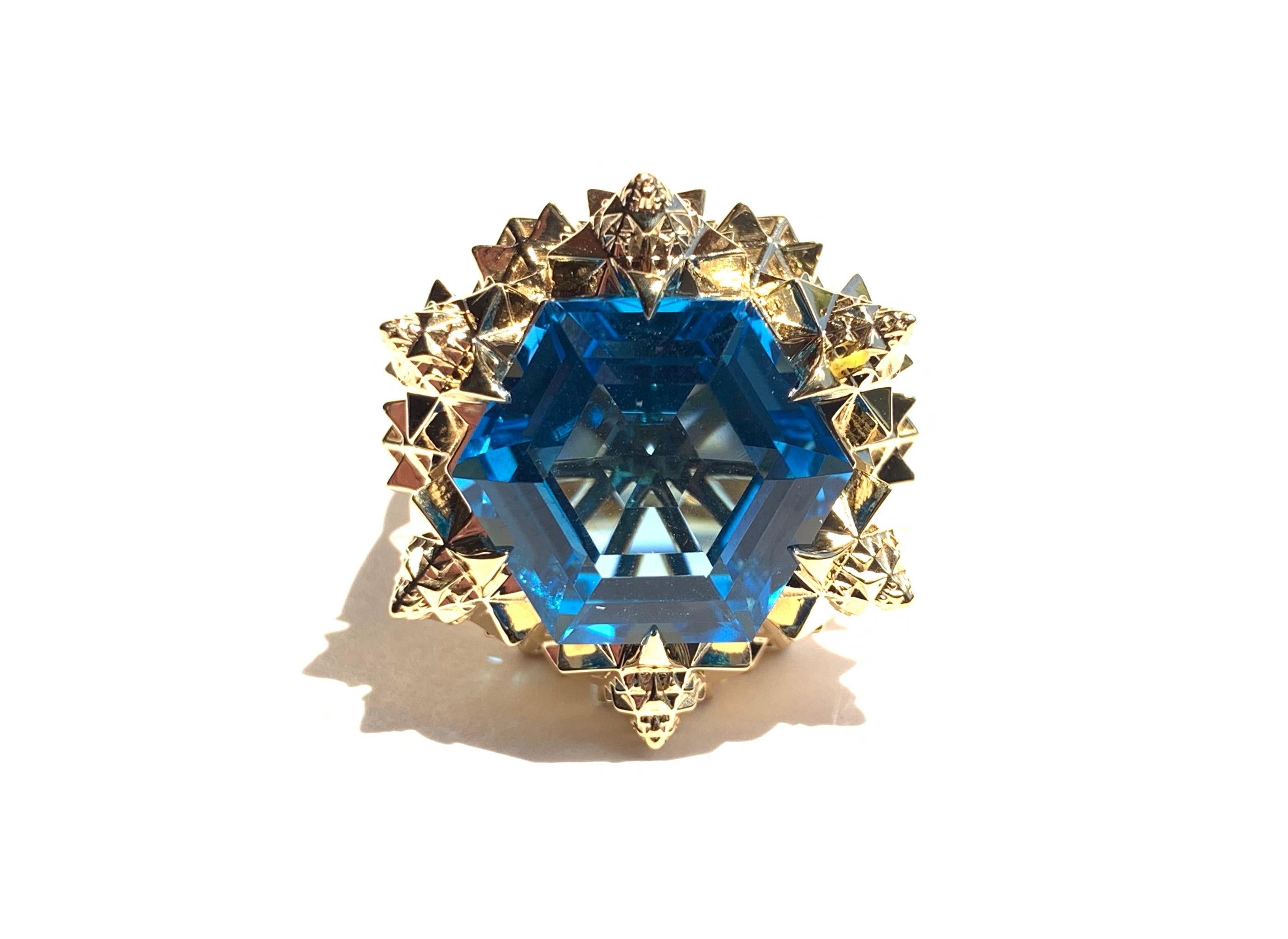 Fractal Gold Topaz Ring For Sale 1