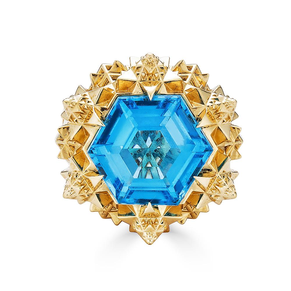 Fractal Gold Topaz Ring For Sale 2