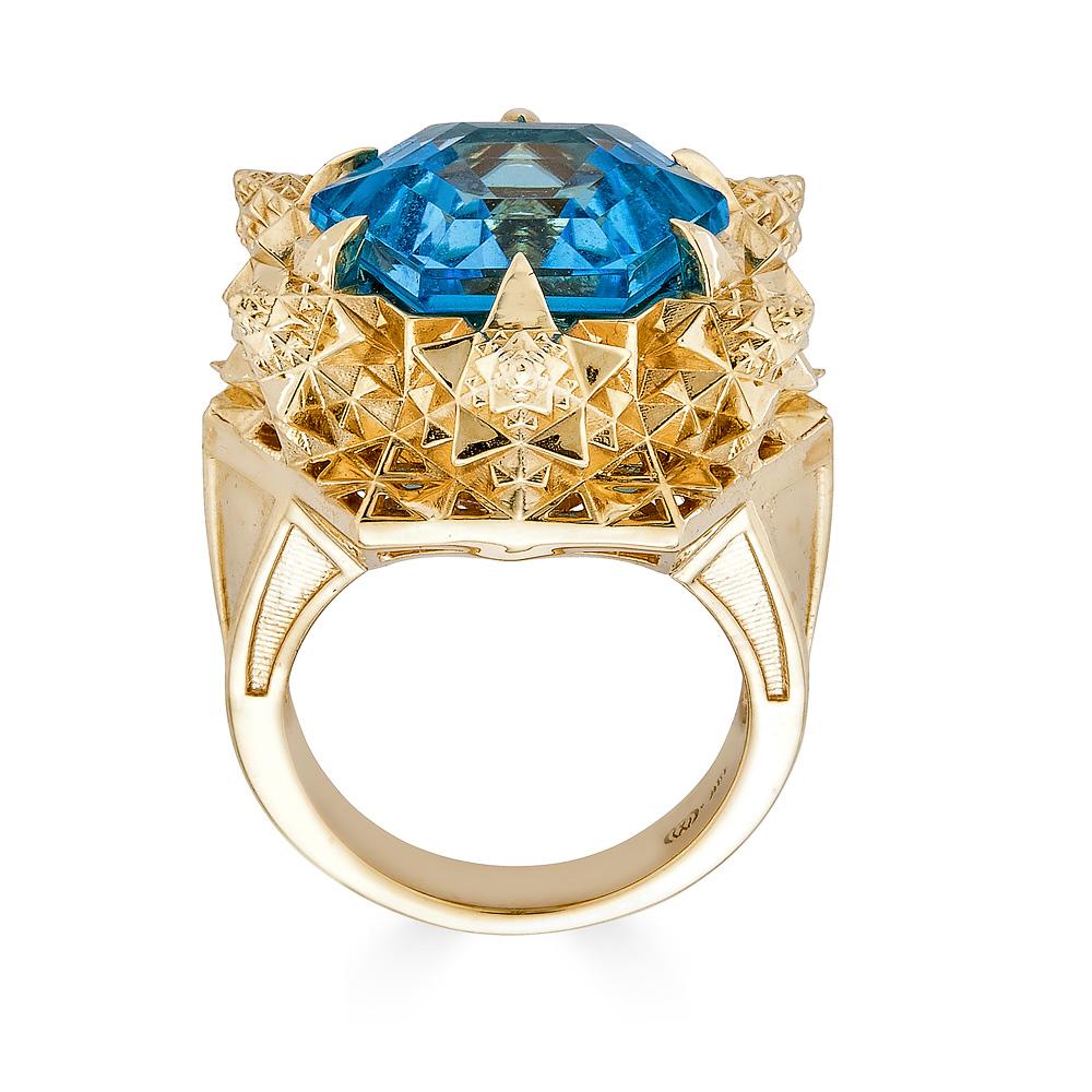 Fractal Gold Topaz Ring For Sale 3