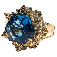 Used Fractal Gold Topaz Ring