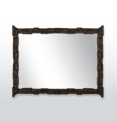 Rechteckiger Wandspiegel "Fractal" aus Bronzegips - individuell gestaltbar, handgefertigt