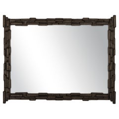 Espejo de Pared Rectangular "Fractal" de Yeso Bronce - Personalizable, Hecho a Mano