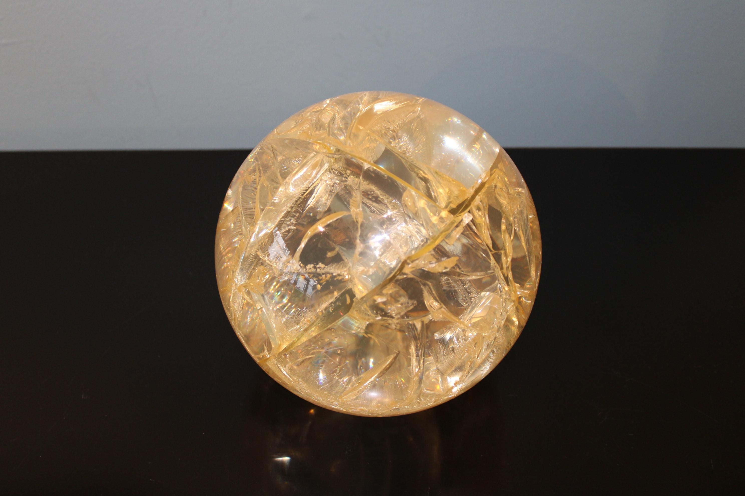 French Fractal Resin Ball from 70s For Sale