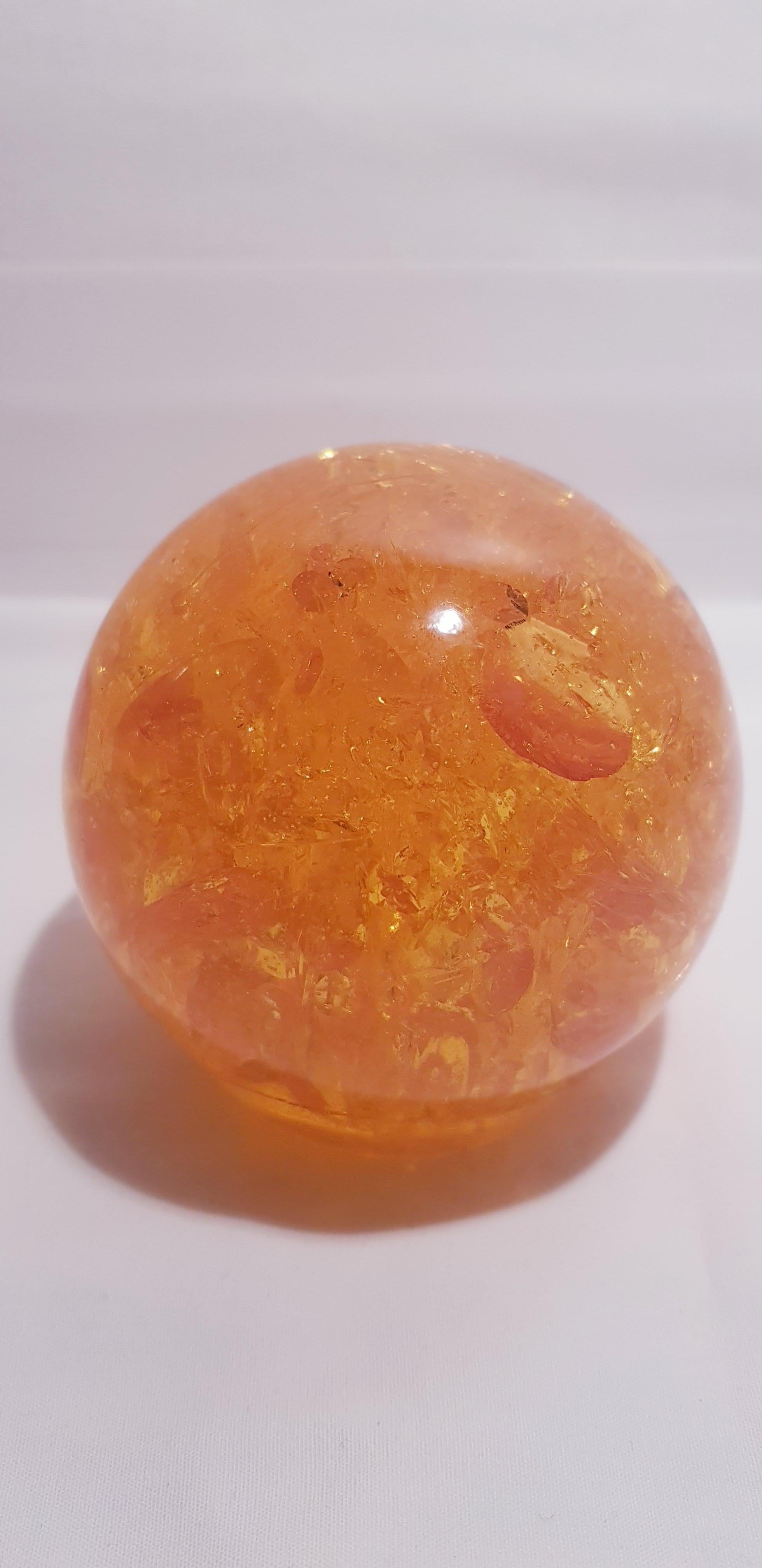 Beautiful vitange Fractal resin ball paperweight by Pierre Giraudon brilliant condition.