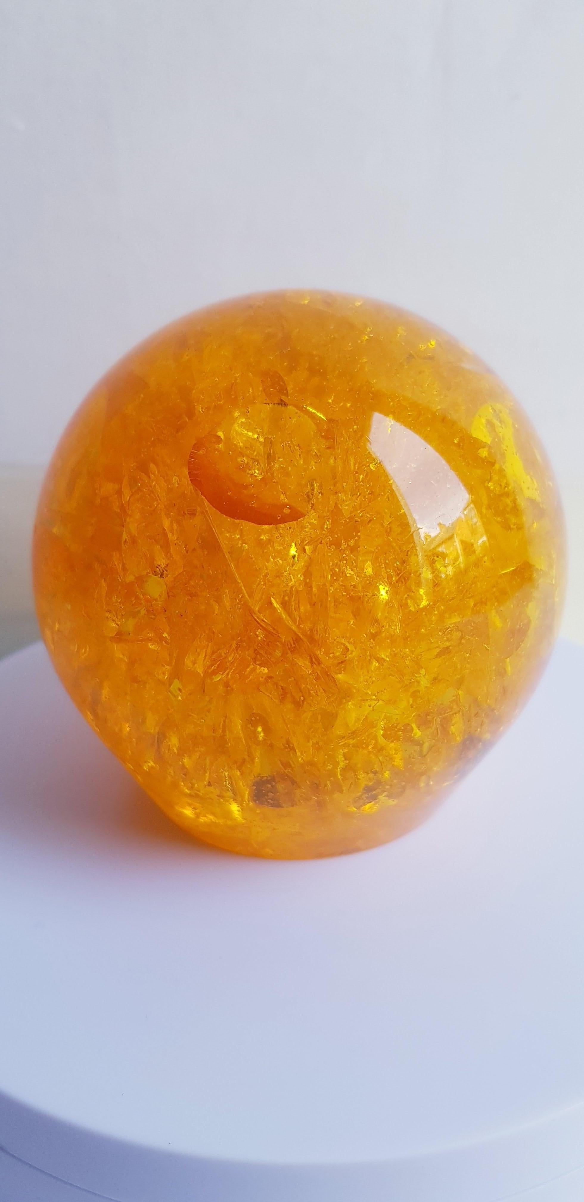 Late 20th Century Fractal Resin Ball Paperweight by Pierre Giraudon For Sale