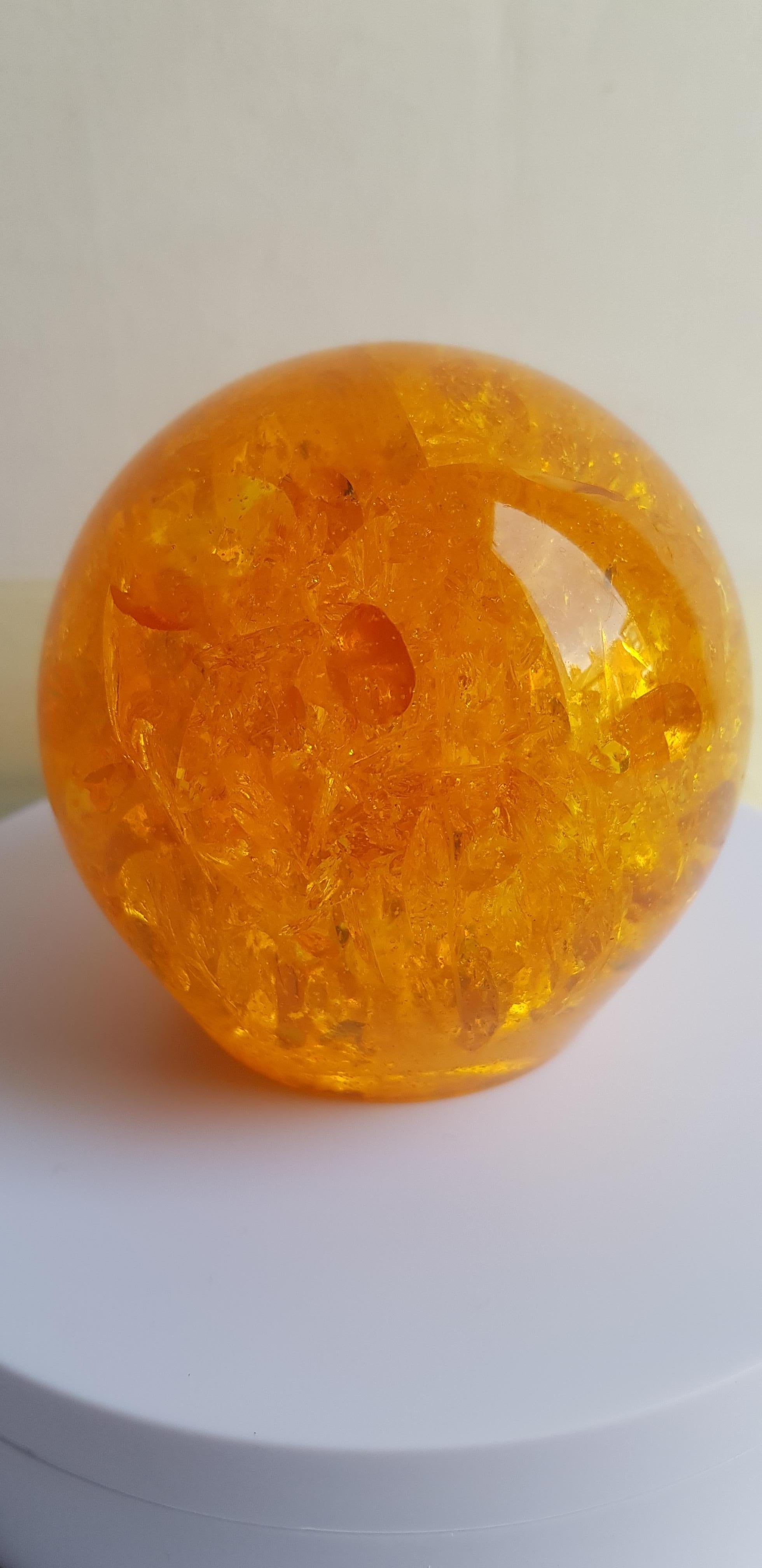 Fractal Resin Ball Paperweight by Pierre Giraudon For Sale 1