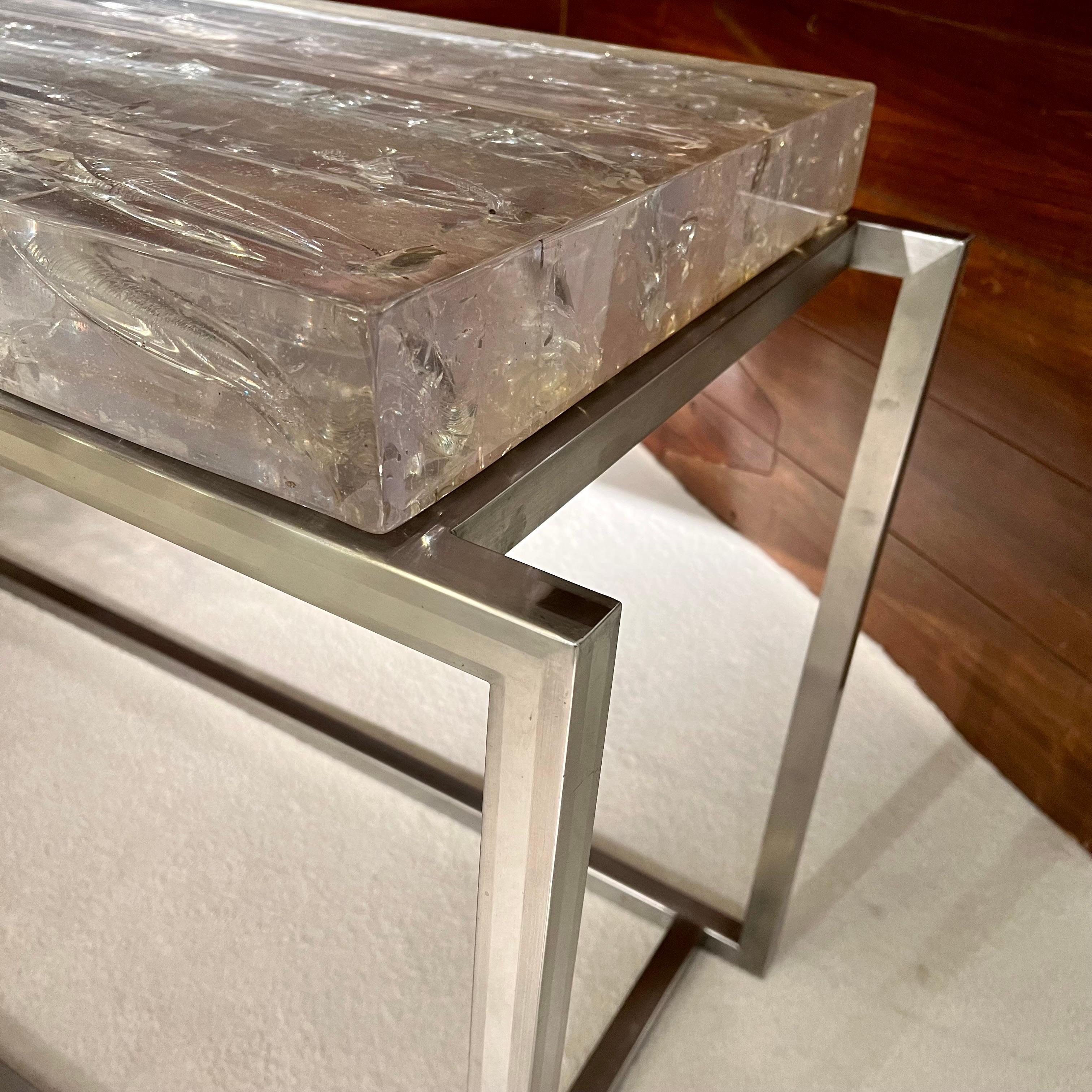 Fractal Resin Console by François Godebski, France, 1970's In Good Condition For Sale In Saint Ouen, FR