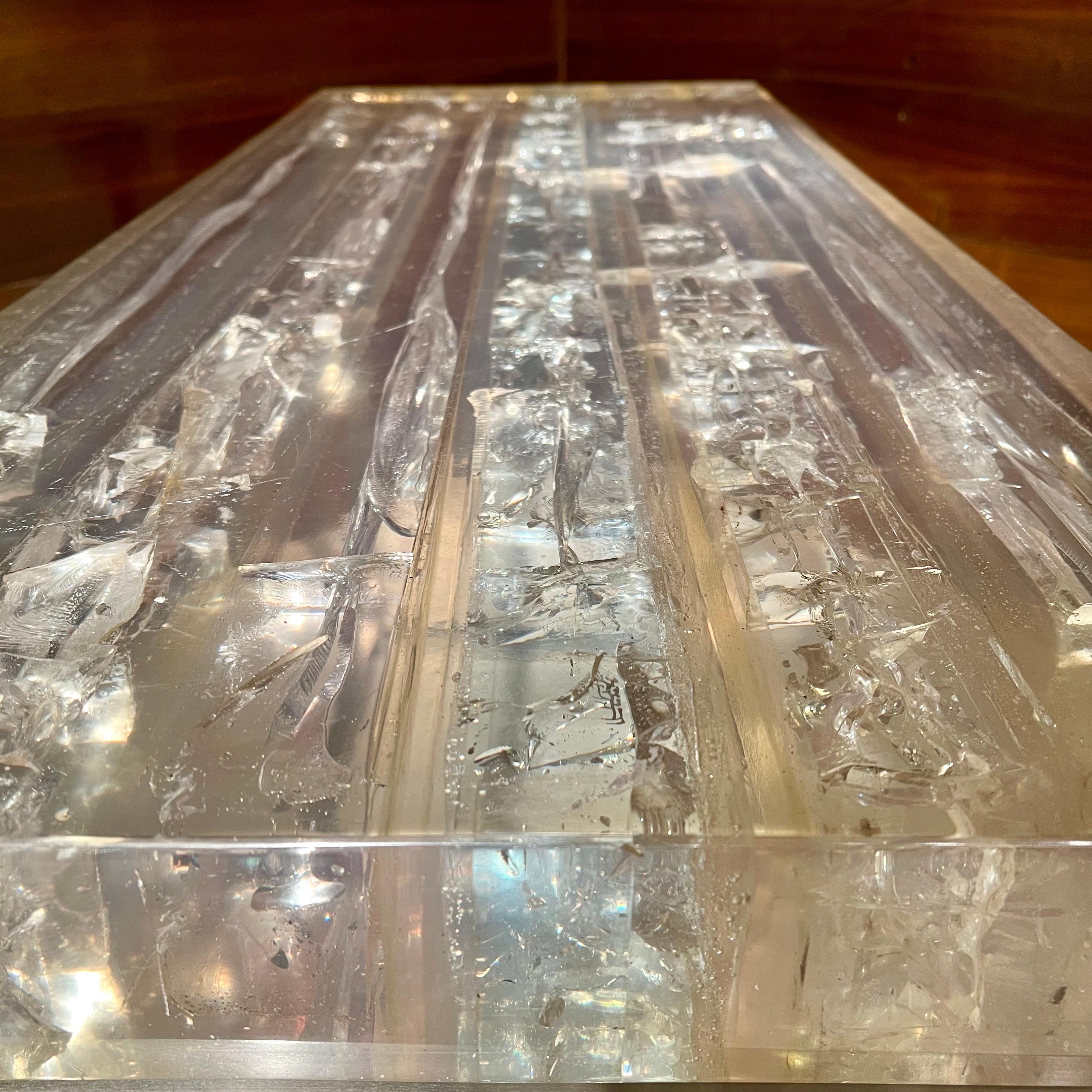 Mid-20th Century Fractal Resin Console by François Godebski, France, 1970's For Sale