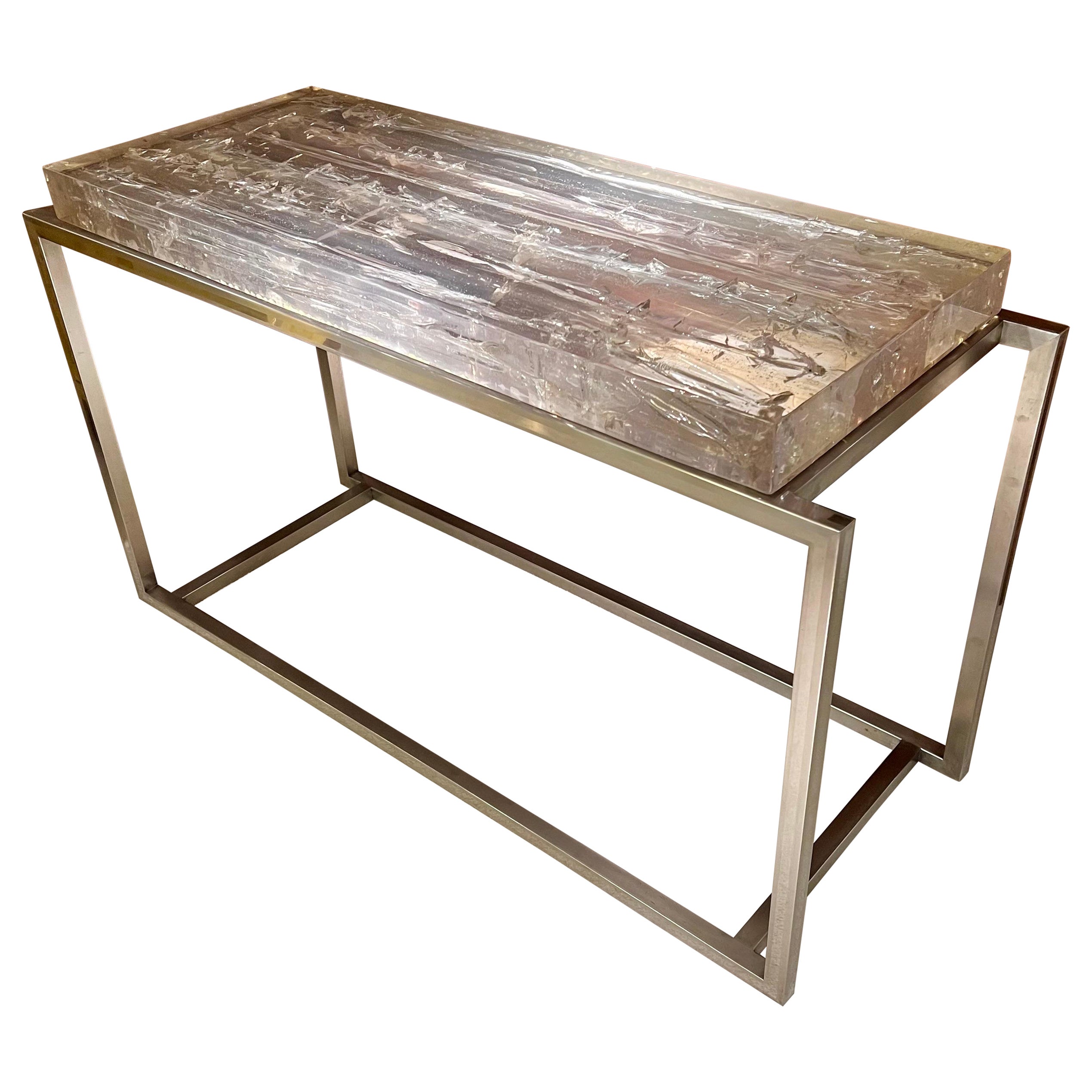 Fractal Resin Console by François Godebski, France, 1970's For Sale