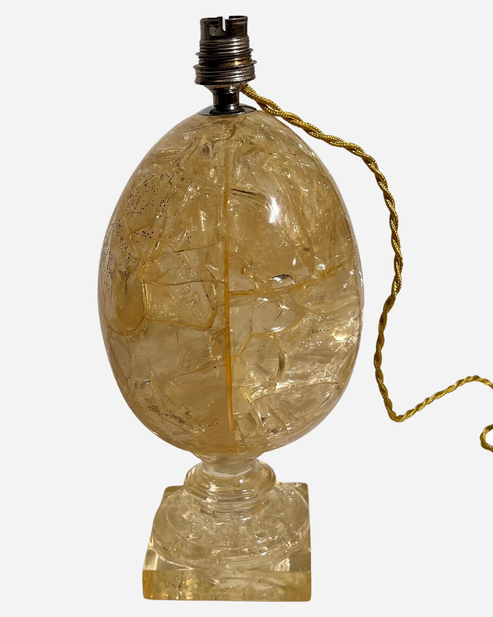 Francese Base per lampada in resina frattale di Pierre Giraudon, Atelier Giraudon, Francia, circa 1970 in vendita