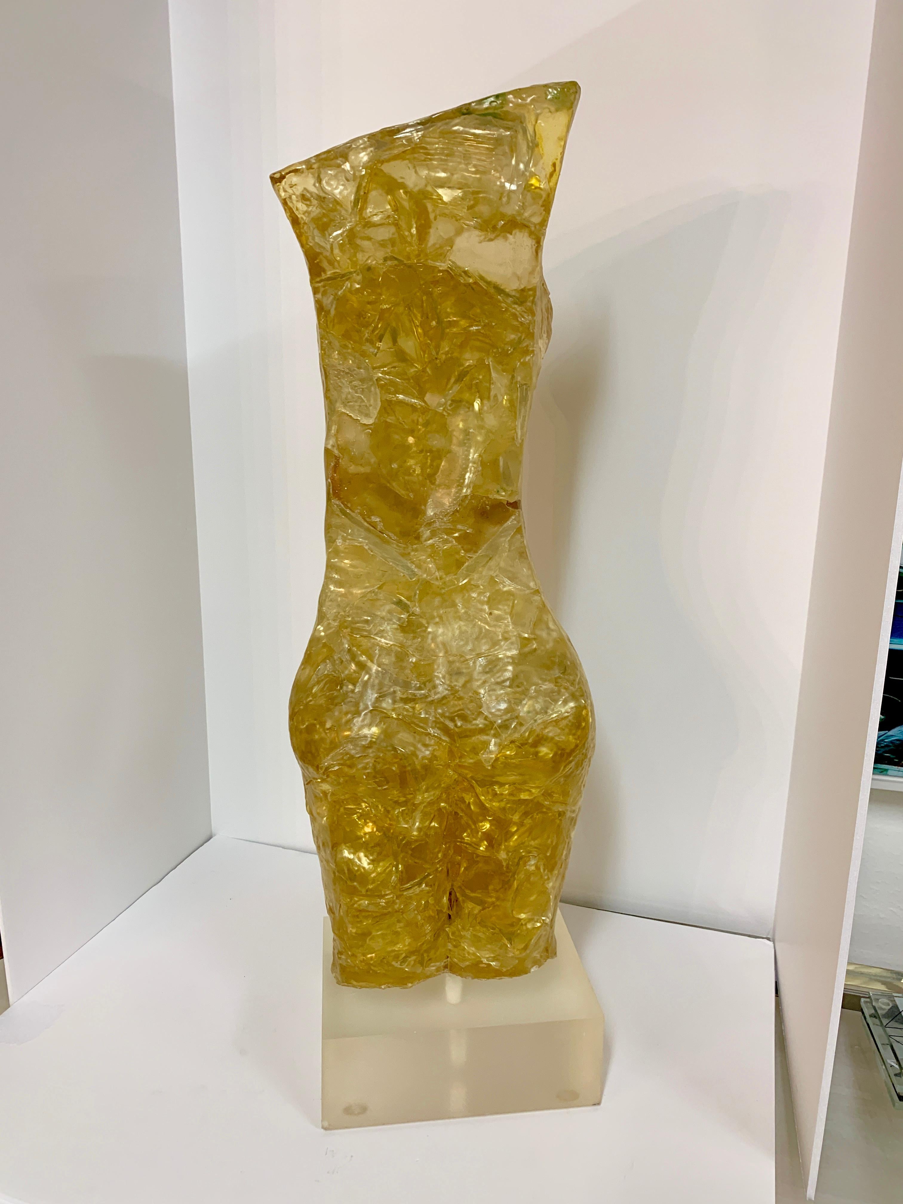 Fractal Resin Nude Female Torso In Good Condition In Palm Springs, CA