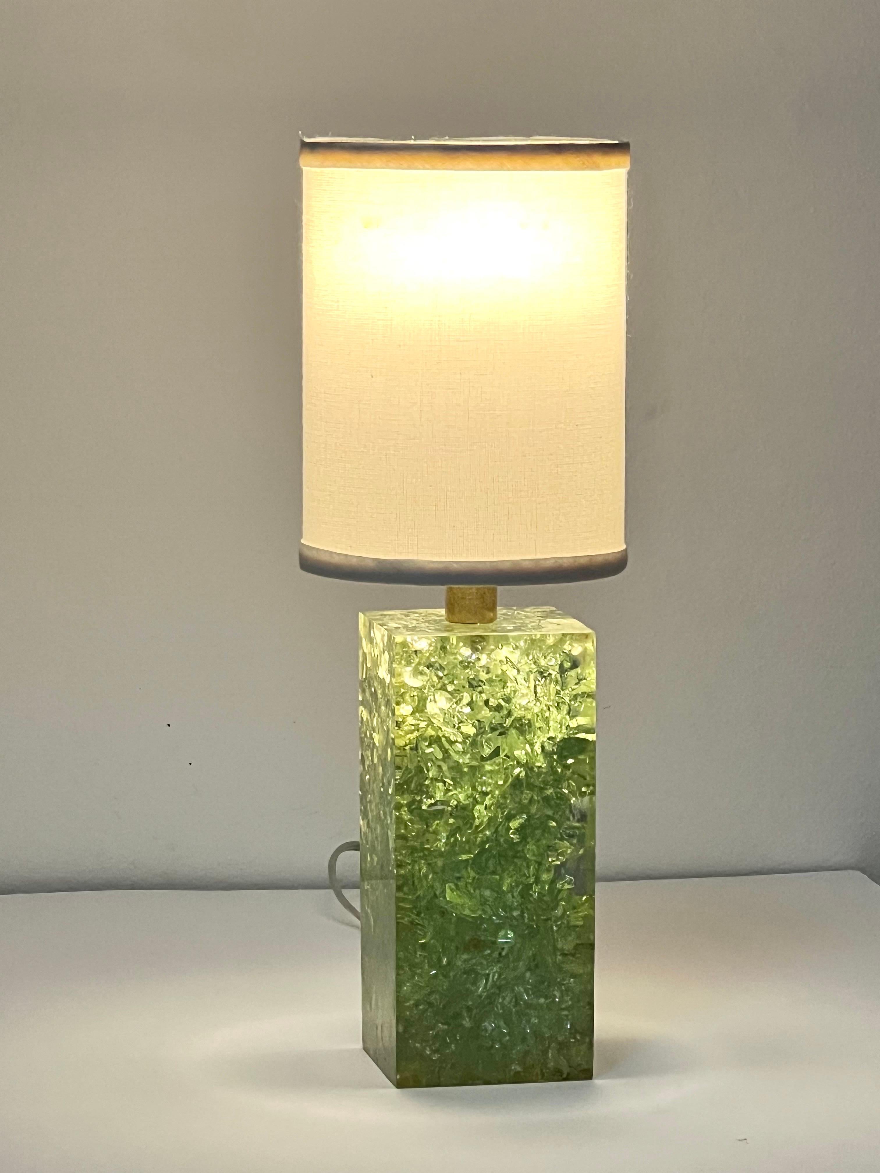 Fractal Resin Pair of Italian Petit Table Lamps For Sale 4