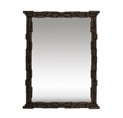 “Fractal” Sculptural Wall Mirror in Bronze Plaster – Customisable, Handcrafted