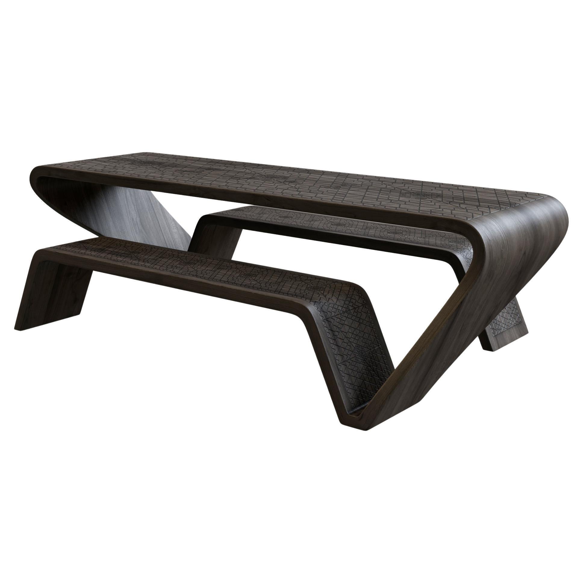 Fractal Solid Teak Picnic Table & Bench For Sale