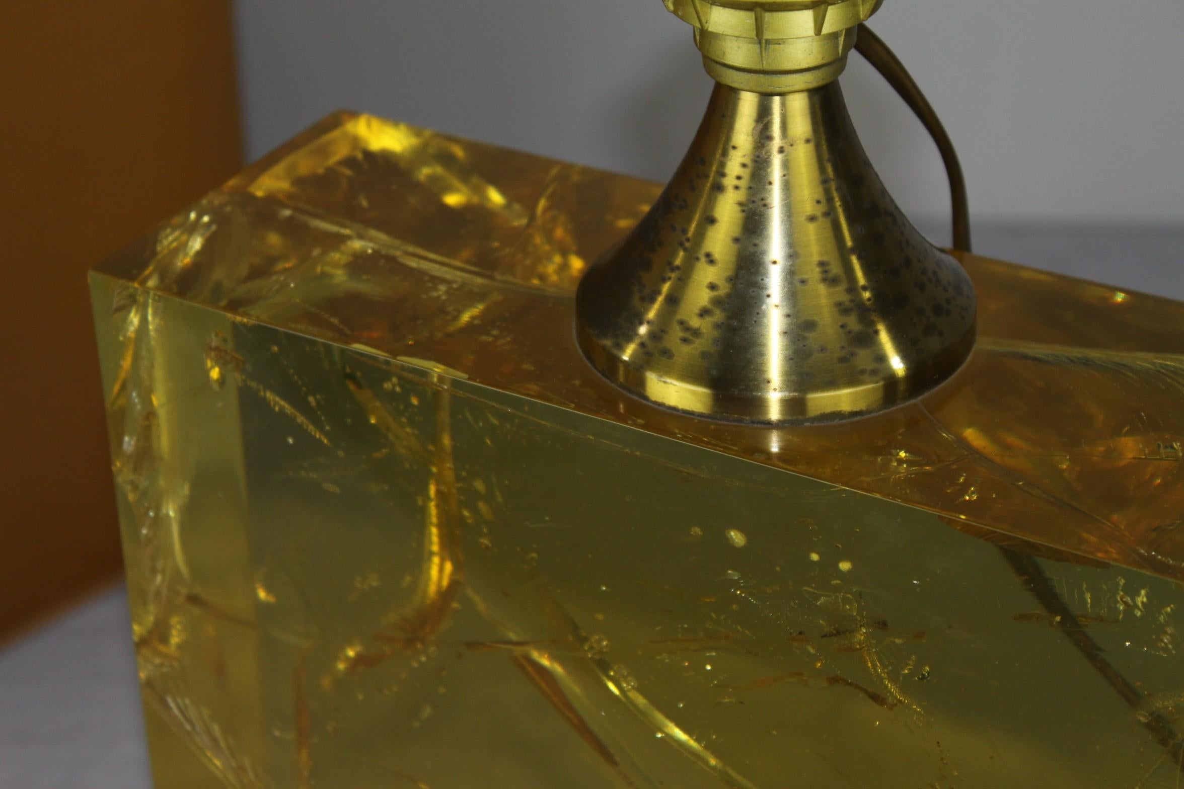 Fracted Resin Table Lamp style to Pierre Giraudon In Good Condition For Sale In Medesano, IT