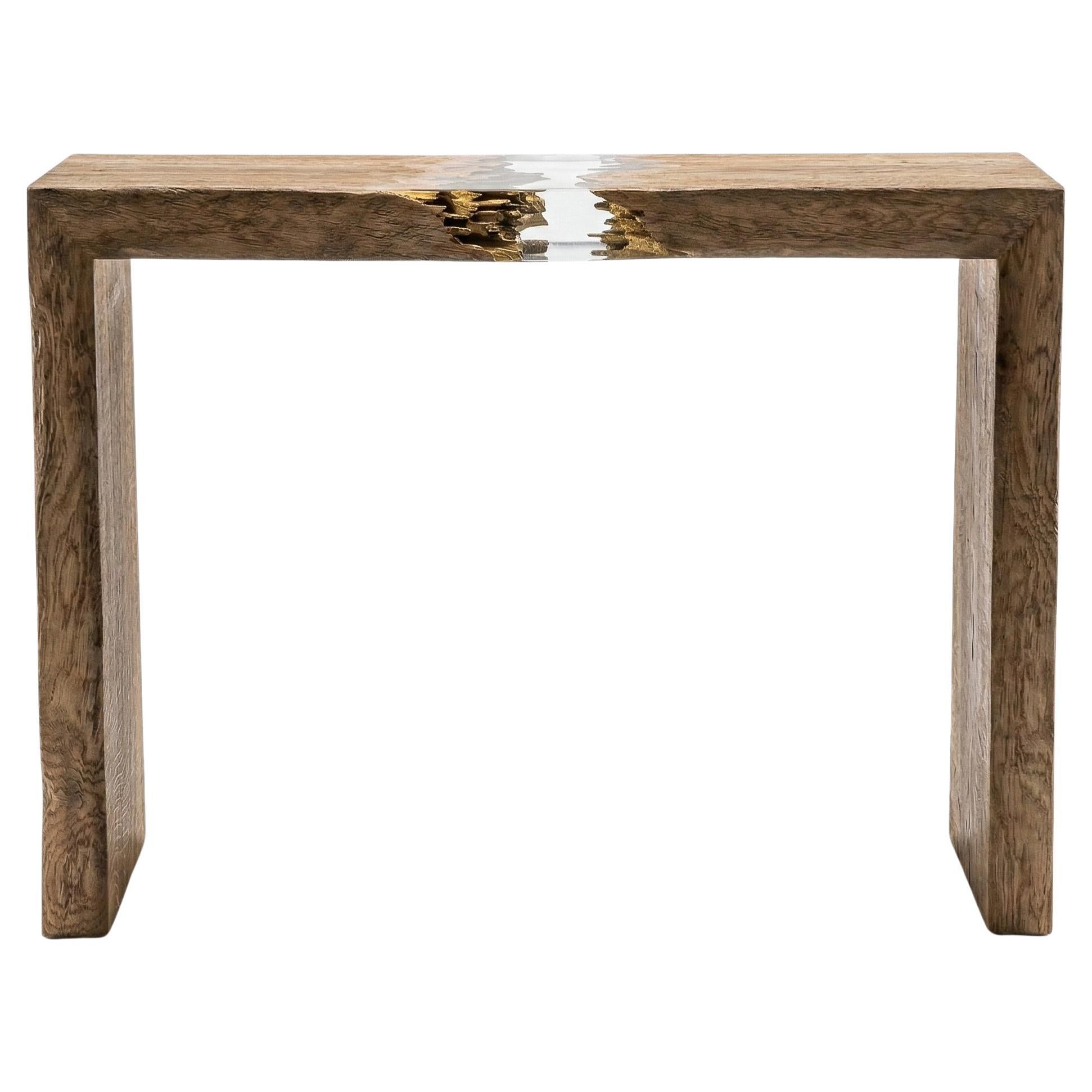 Fracture Bois Déchiré Sculptural Console Table by Meubles Thouret