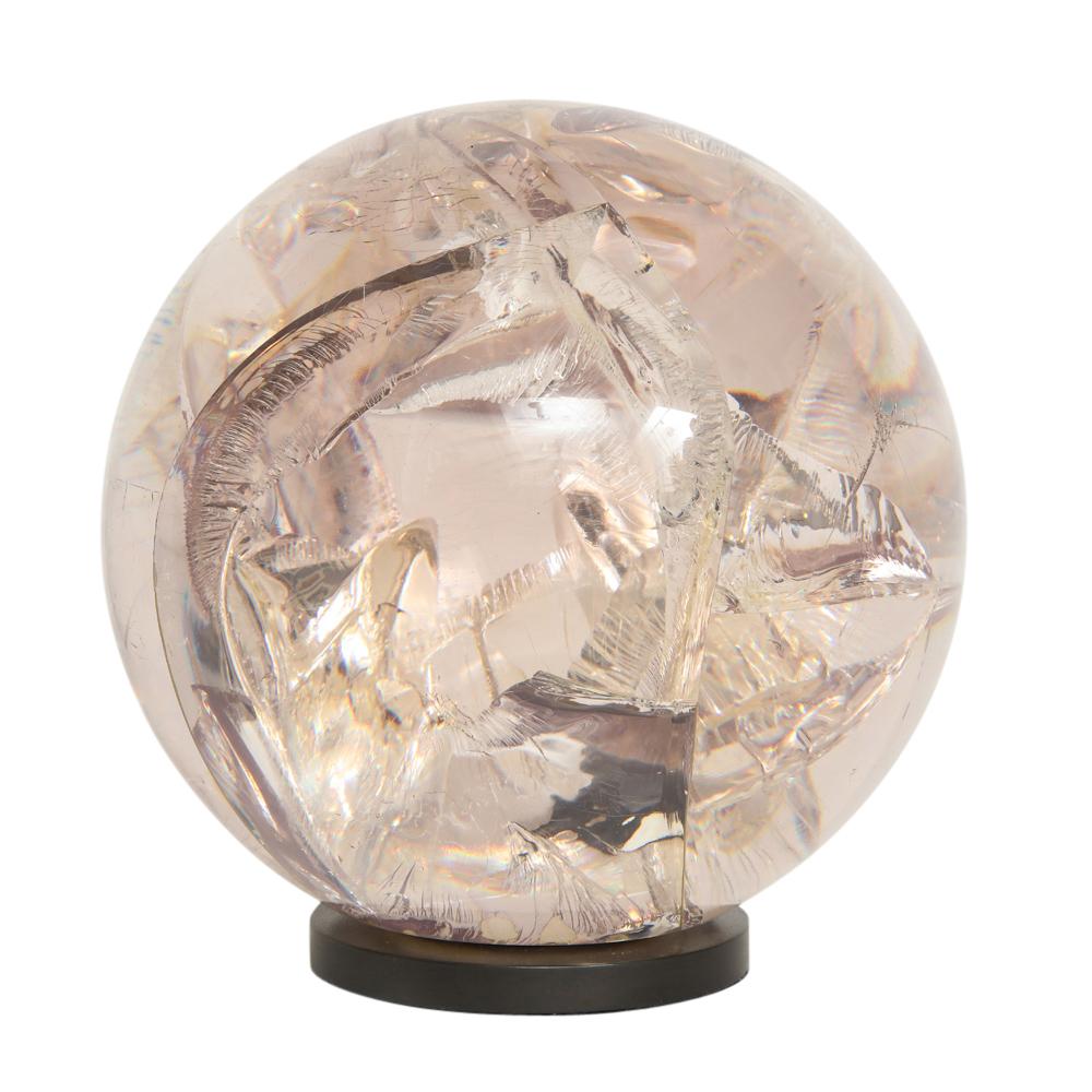 Fractured Resin Lucite Sphere, Bronze Base 2
