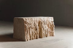 Textured Uneven Sculptural Classic Coral Stone Seating by Andres Monnier