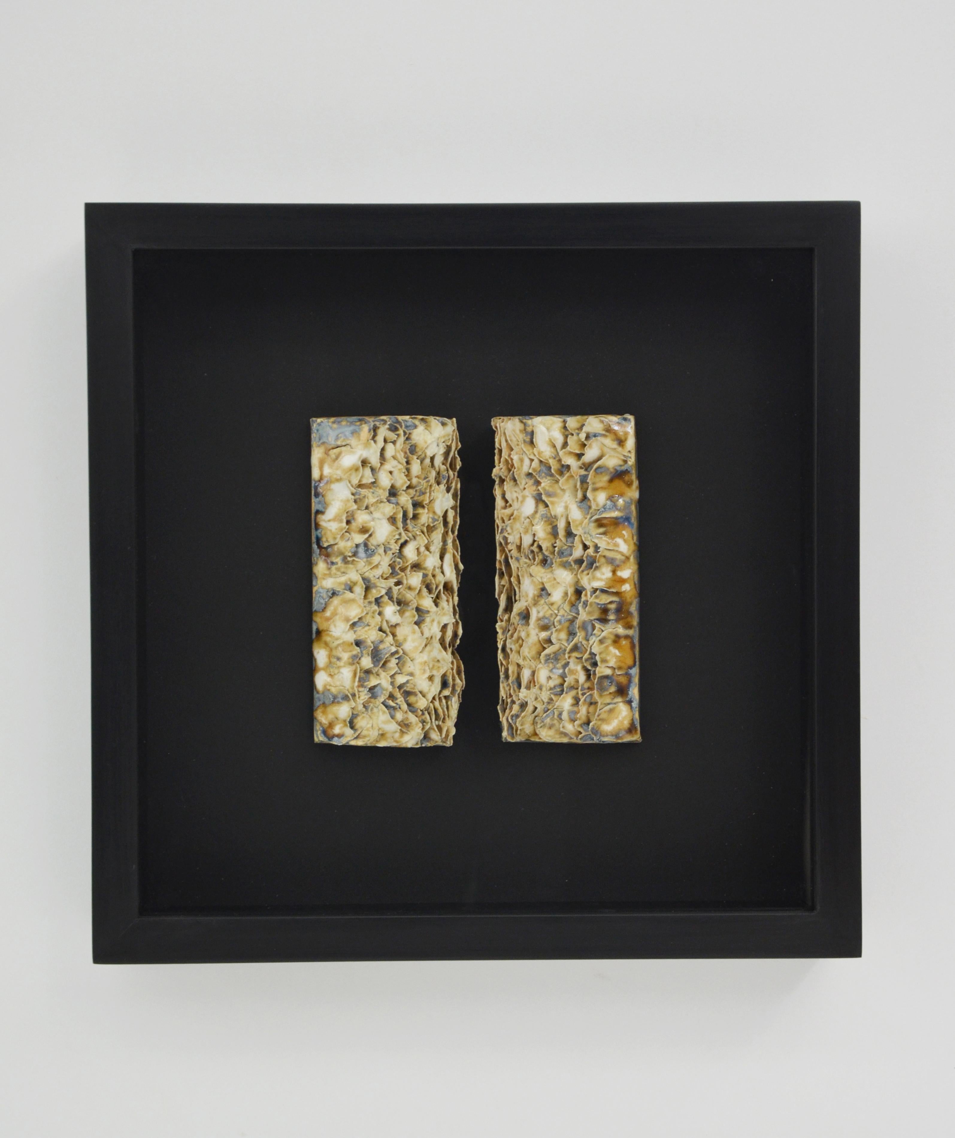 Frag-2 sculpture by Vica Ceramica
Dimensions: D 33 x H 33.5 cm 
Materials: Ceramic, Framed in wood with glass. 
Weight: 2177.4 g

Vica Cerámica-studio is a design and sculpture studio established in Mexico City
Vica's Mexican pottery is