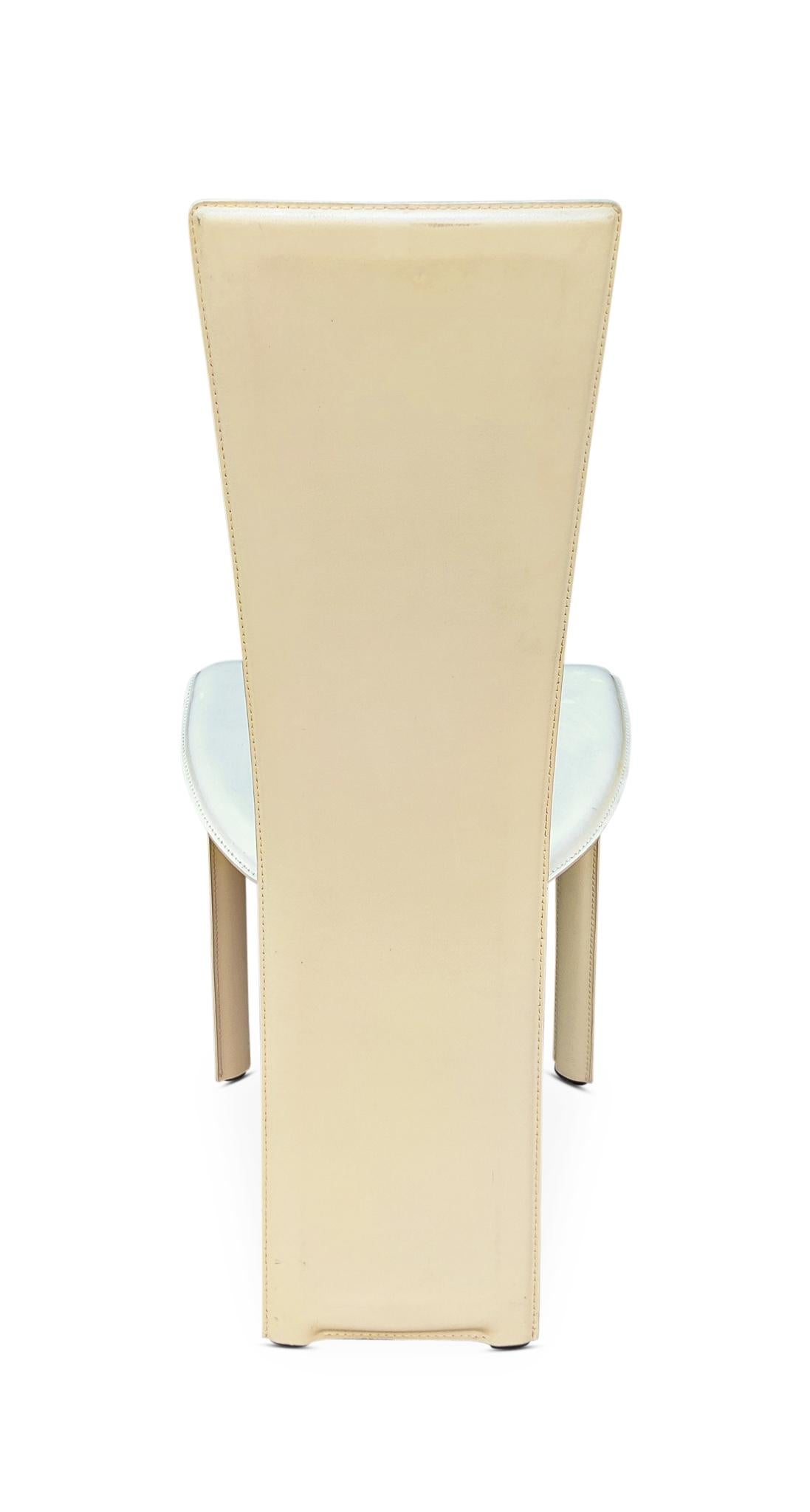 Frag Italien 6 Beistellstühle aus Leder mit Nähten im Stil von Mario Bellini Postmoderne (21. Jahrhundert und zeitgenössisch) im Angebot