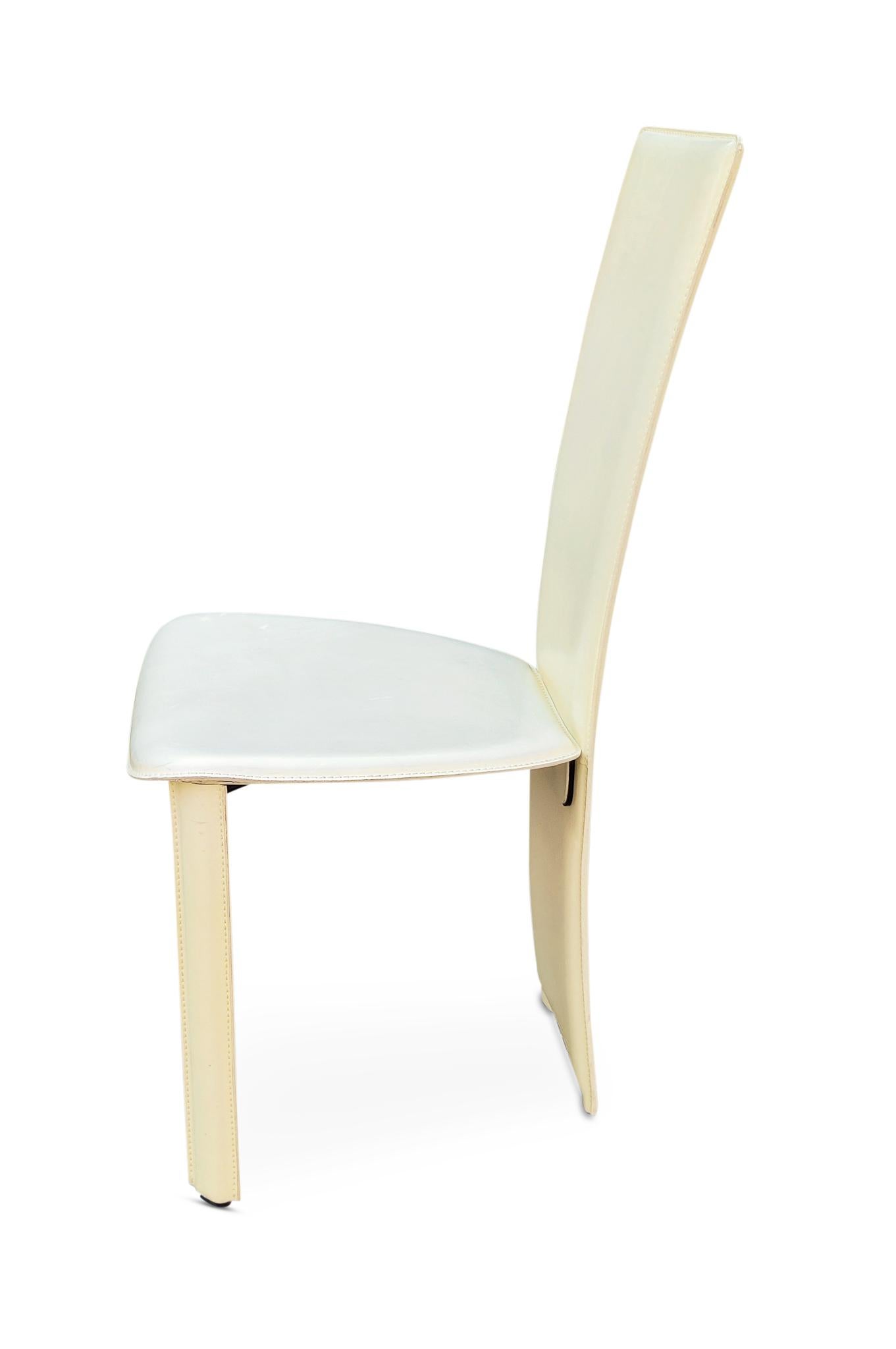 Cuir 6 chaises d'appoint Frag Italie en cuir cousues dans le style de Mario Bellini Post-Modern en vente