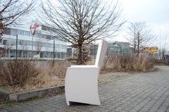 Frag Italy Modern Wingback Wing Chair White Saddle Leather