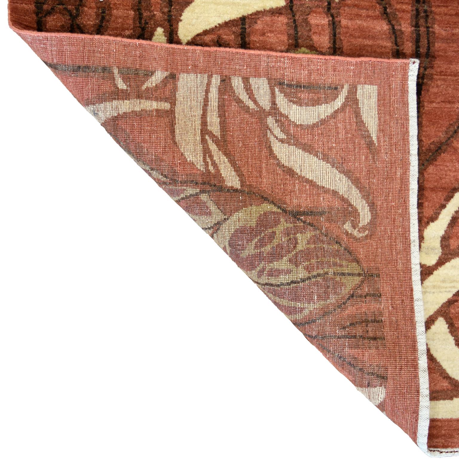 Orley Shabahang Jugendstil-Perserteppich aus Wolle, 5' x 7' (21. Jahrhundert und zeitgenössisch) im Angebot