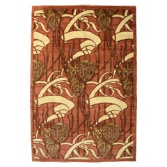 Orley Shabahang Art Nouveau Tapis persan en laine, 5' x 7'