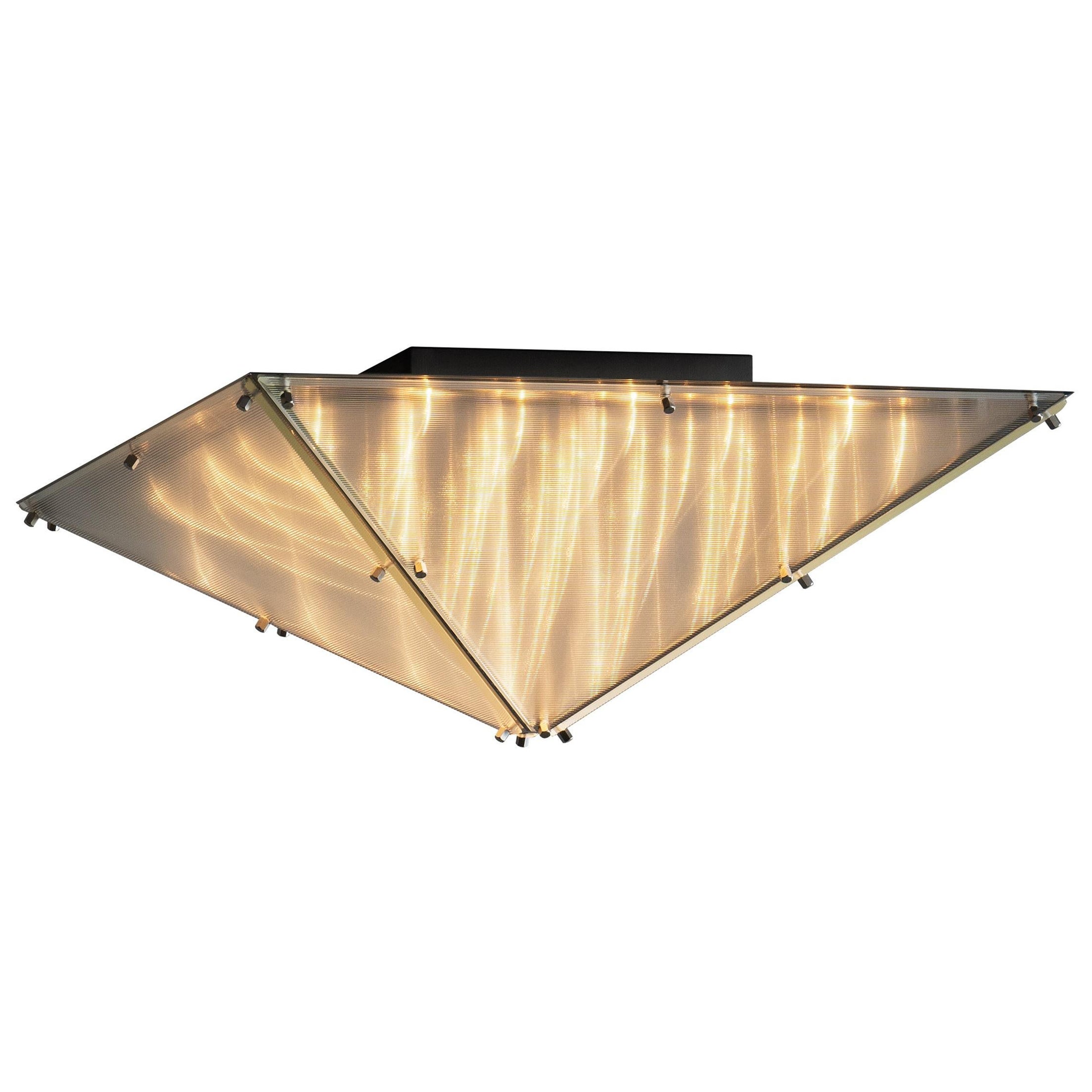 Fragment #06 Square Flush Mount Decorated Ceiling Lamp by Singchan Design For Sale