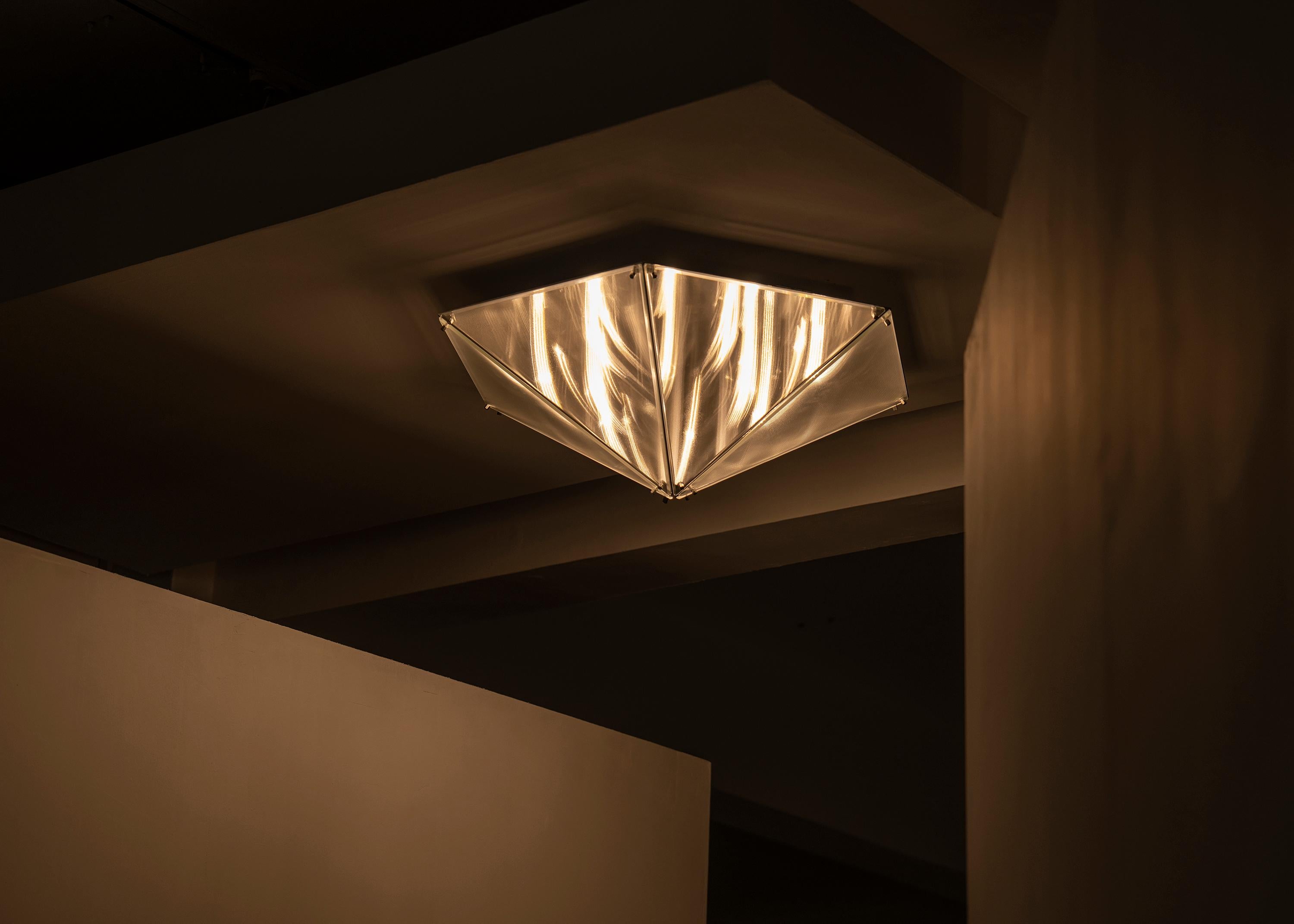 Modern Fragment #07 Hexagon Flush Mount Decorated Ceiling Lamp by Singchan Design For Sale