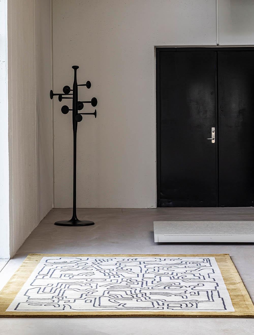 Danish Fragment 2 with Border Structures Carpet by Massimo Copenhagen For Sale