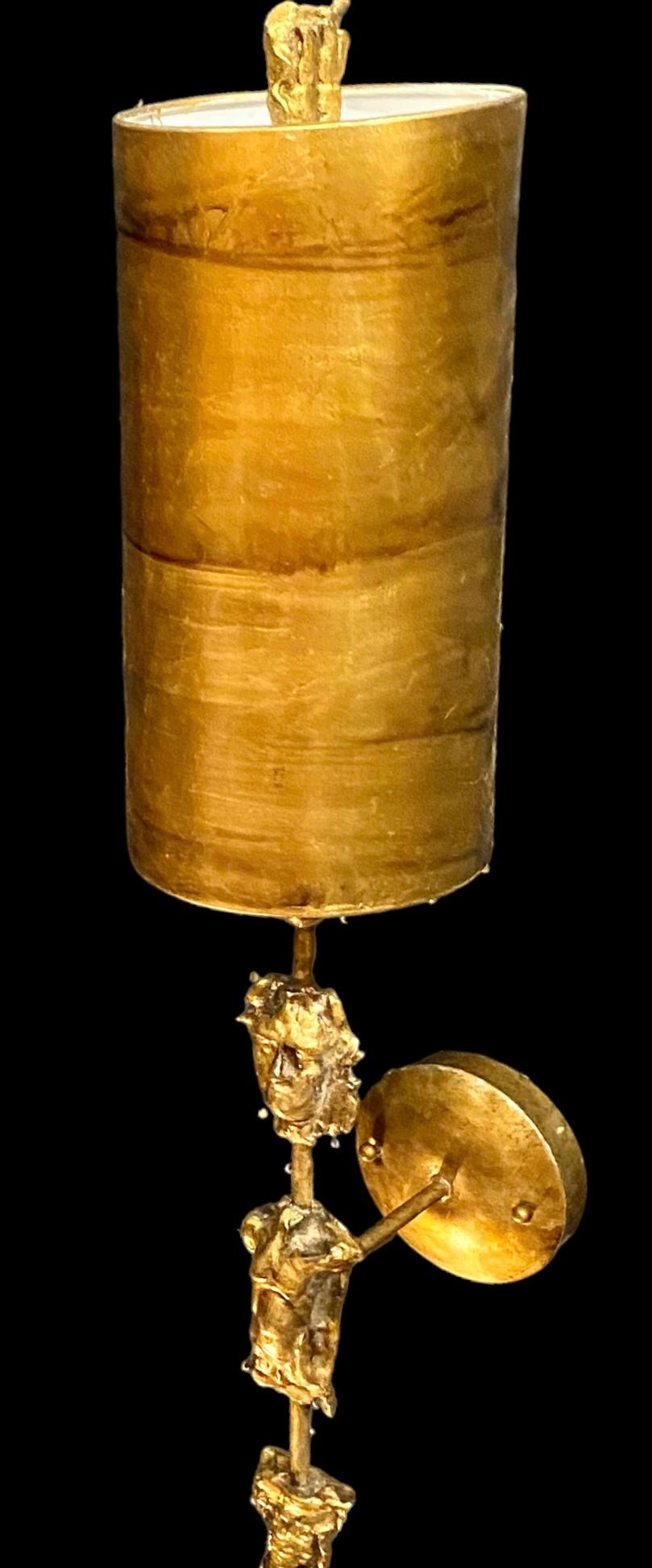 Metal New Orleans Fragment Burnished Gold Wall Sconces